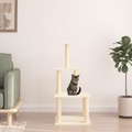 árvore P/ Gatos C/ Postes Arranhadores Sisal 111 cm Cor Creme