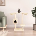 árvore para Gatos C/ Postes Arranhadores 82 cm Cor Creme