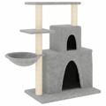 árvore P/ Gatos C/ Postes Arranhadores Sisal 83 cm Cinza-claro