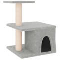 árvore P/ Gatos C/ Postes Arranhadores Sisal 48 cm Cinza-claro