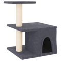 árvore P/ Gatos C/ Postes Arranhadores Sisal 48 cm Cinza-escuro