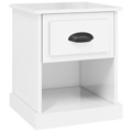 Mesa Cabeceira 39x39x47,5cm Derivados Madeira Branco Brilhante