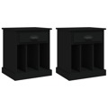 Mesas de Cabeceira 2 pcs 43x36x50 cm Preto