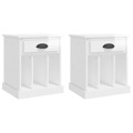 Mesas de Cabeceira 2 pcs 43x36x50 cm Branco Brilhante