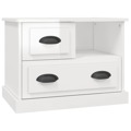 Mesa de Cabeceira 60x39x45 cm Branco Brilhante