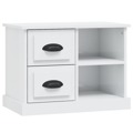 Mesa de Cabeceira 60x35,5x45 cm Branco Brilhante