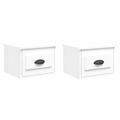 Mesas de Cabeceira de Parede 2 pcs 41,5x36x28 cm Branco