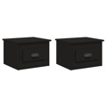 Mesas de Cabeceira de Parede 2 pcs 41,5x36x28 cm Preto