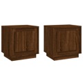 Mesas Cabeceira 2 pcs 44x35x45 Deriv. Madeira Carvalho Castanho