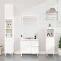 Conjunto Móveis Casa de Banho Madeira Processada Branco 3 pcs