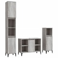 Conjunto Móveis Casa de Banho Madeira Proc. Cinza Sonoma 3 pcs