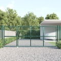 Portão de Rede para Jardim 350x175 cm Aço Galvanizado Verde