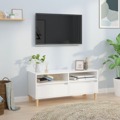 Móvel P/ Tv 100x34,5x44,5 cm Derivados Madeira Branco Brilhante