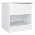 Mesa de Cabeceira Alta 43x35x40,5 cm Pinho Maciço Branco