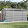 Abrigo de Jardim 191x385x198 cm Aço Galvanizado Cinzento-claro