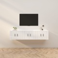 Móveis de Tv de Parede 3 pcs 57x34,5x40 cm Branco Brilhante