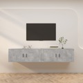 Móveis de Tv de Parede 2 pcs 100x34,5x40 cm Cinzento Cimento