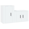 Conjunto Móveis de Tv Derivados de Madeira Branco 2 pcs