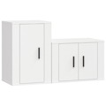 Conjunto Móveis de Tv Derivados de Madeira Branco 2 pcs