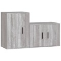 Conjunto Móveis de Tv 2 pcs Madeira Processada Sonoma Cinza