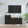 Conjunto Móveis de Tv Derivados de Madeira Preto 2 pcs