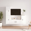 Conjunto Móveis de Tv 4 pcs Madeira Processada Branco