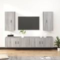 Conjunto Móveis de Tv 4 pcs Madeira Processada Sonoma Cinza