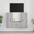 Conjunto Móveis de Tv 3 pcs Madeira Processada Sonoma Cinza