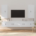 Conjunto Móveis de Tv 6 pcs Madeira Processada Branco