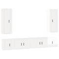 Conjunto Móveis de Tv Madeira Processada Branco Brilhante 6 pcs