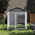 Casota para Cães com Parque Aço Galvanizado Antracite