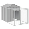 Galinheiro com Anexo 117x201x123 cm Aço Galvanizado Cinza-claro