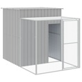 Galinheiro com Anexo 165x251x181 cm Aço Galvanizado Cinza-claro