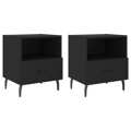 Mesas de Cabeceira 2 pcs 40x35x47,5 cm Deriv. de Madeira Preto