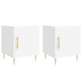 Mesa de Cabeceira 2 pcs 40x40x50 cm Derivados de Madeira Branco