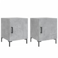 Mesa Cabeceira 2pcs 40x40x50 cm Derivados Madeira Cinza Cimento