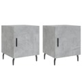 Mesa Cabeceira 2pcs 40x40x50 cm Derivados Madeira Cinza Cimento