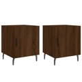 Mesa Cabeceira 2pcs 40x40x50cm Deriv. Madeira Carvalho Castanho