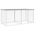 Galinheiro com Teto 203x98x90 cm Aço Galvanizado Cinza-claro