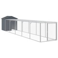 Galinheiro com Anexo 117x609x123 cm Aço Galvanizado Antracite