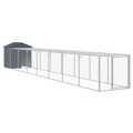 Galinheiro com Anexo 117x813x123 cm Aço Galvanizado Antracite