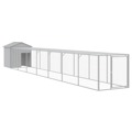 Galinheiro com Anexo 117x813x123 cm Aço Galvanizado Cinza-claro