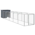 Casota P/ Cães C/ Parque 110x609x110 cm Aço Galvaniz. Antracite