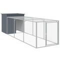 Galinheiro com Anexo 110x405x110 cm Aço Galvanizado Antracite