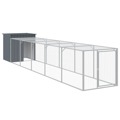 Galinheiro com Anexo 110x609x110 cm Aço Galvanizado Antracite