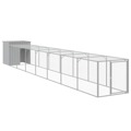 Galinheiro com Anexo 110x813x110 cm Aço Galvanizado Cinza-claro