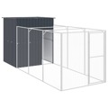 Casota P/ Cães C/ Parque 165x455x181 cm Aço Galvaniz. Antracite