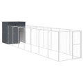 Casota P/ Cães C/ Parque 165x863x181 cm Aço Galvaniz. Antracite