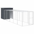 Galinheiro com Anexo 165x659x181 cm Aço Galvanizado Antracite