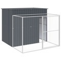 Casota P/ Cães C/ Parque 214x253x181 cm Aço Galvaniz. Antracite